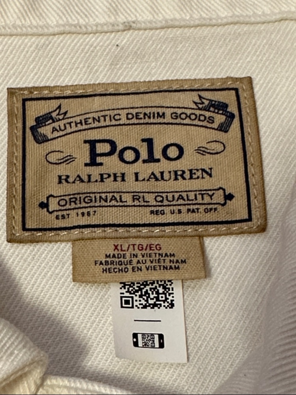 Polo by Ralph Lauren Men's White Denim Trucker Jacket Size XL - Picture 2 of 11